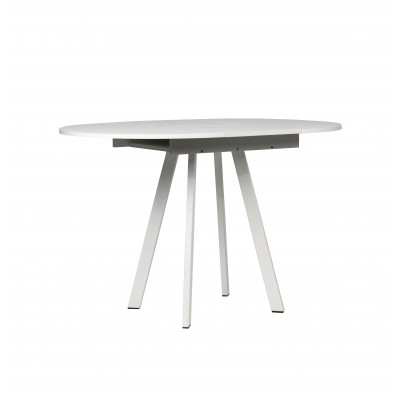 Стол ВВР Элип-2 Мрамор марквина белый/белый профиль